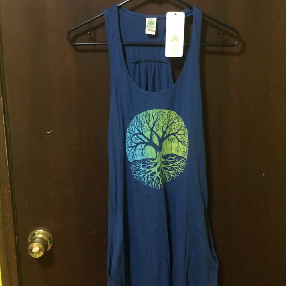 Soul Flower Organic Cotton Tank Dress with Pockets, Sz S